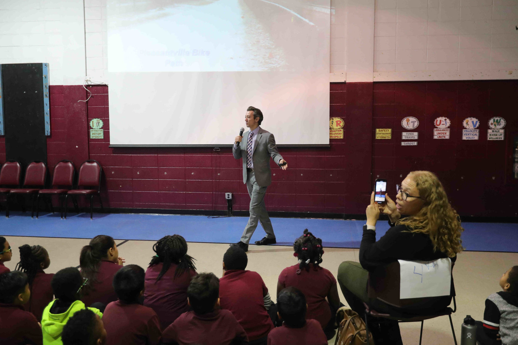 Meteorologist Joe Martucci at South Main School